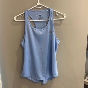 ADIDAS Blue Fitted Sleeveless Tank Top